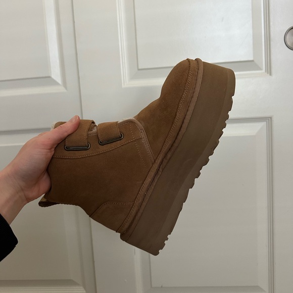 UGG Neumel Platform Double Strap Boots Soft US Womens Size 9 Tan Sold out! - Picture 10 of 13